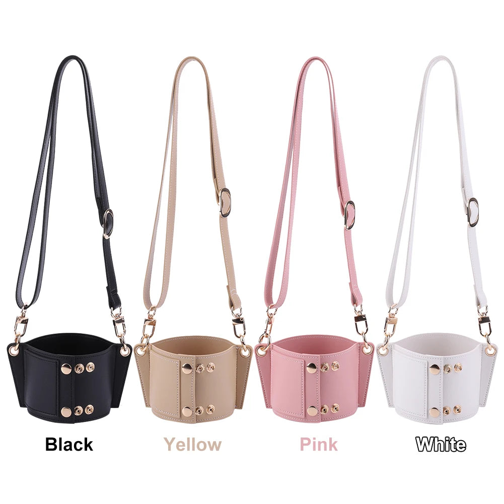 PU Leather Water Bottle Sling Bag with Adjustable Strap Portable Cup Cover For STANLEY 30oz & 40oz Tumbler for Outdoor Travel