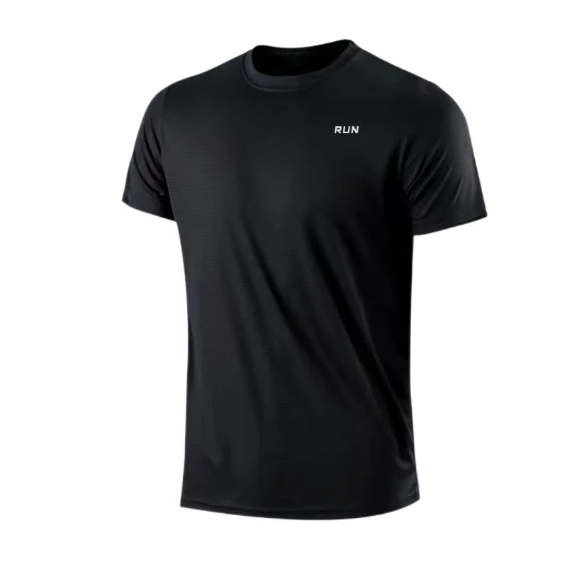 Summer Ice Silk Short Sleeve T-Shirt Men New Quick Dry Breathable Air Conditioning Outdoor Sun Protection Running Outer Wear