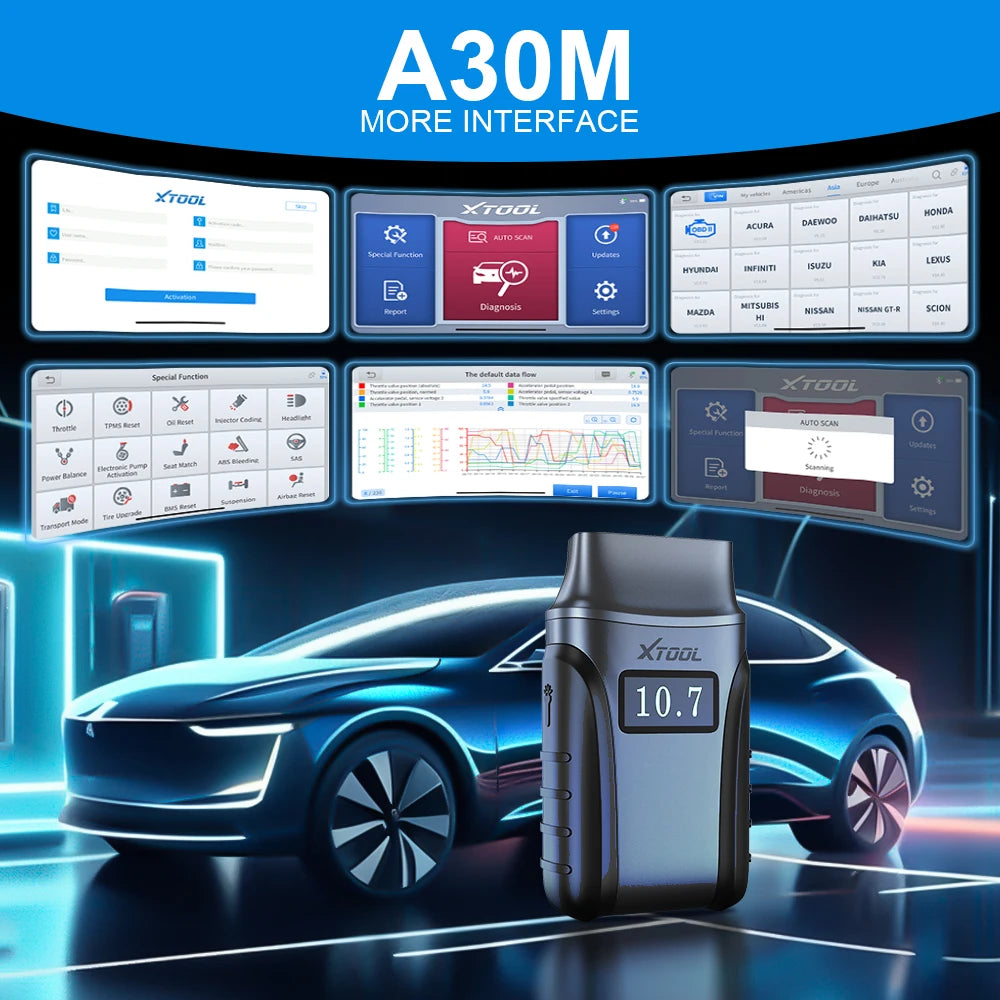 XTOOL Anyscan A30M Bluetooth OBD2 Scanner Car Diagnostic Tools 26+ Reset Service Code Reader FCA AUTOAUTH Lifetime Free Update