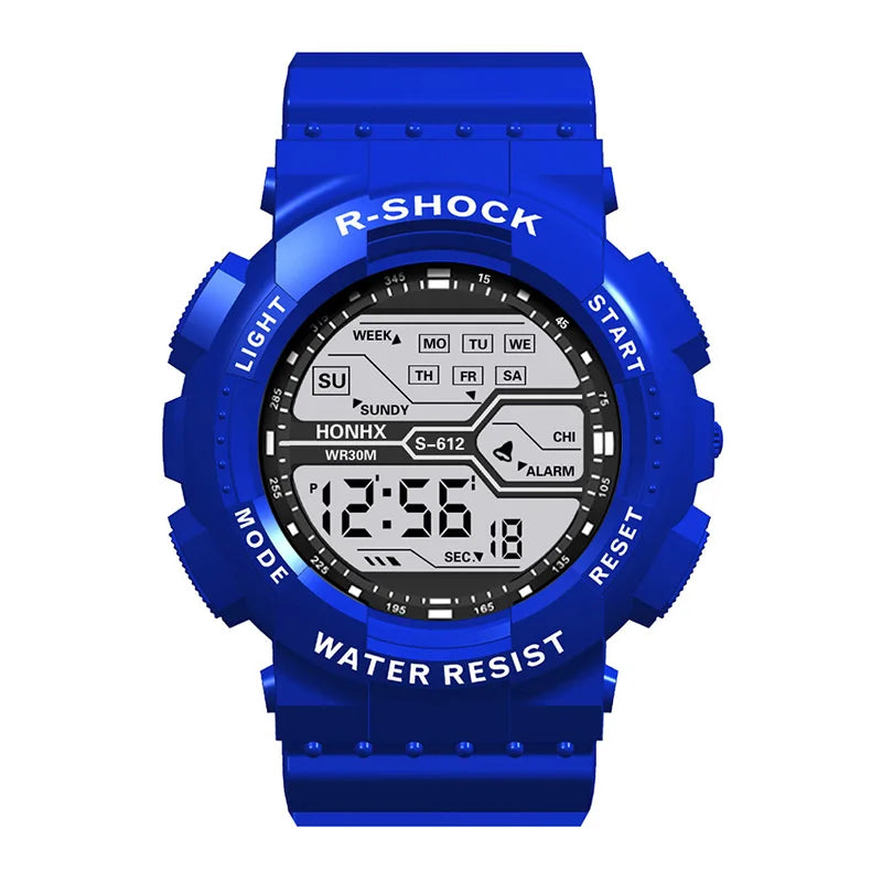 YIKAZE Men's Digital Electronic Watch Sports Glow 55mm Large Dial Student Outdoor Adventure Trend Multifunctional Watches Clock