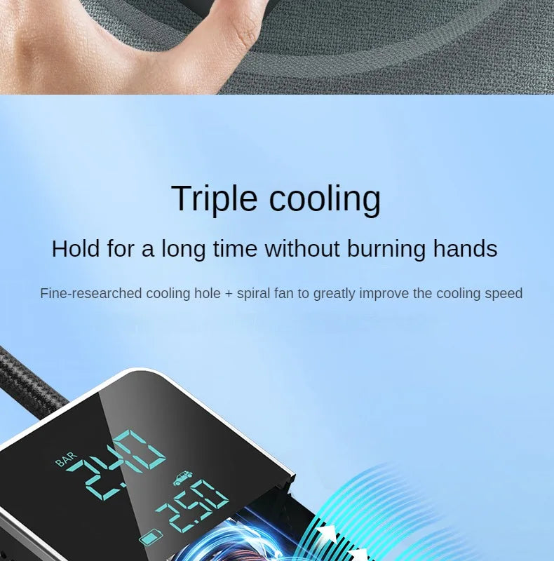 Wireless Air Pump 150psi Touch Screen Portable Electric Tire Inflator For Car Bicycle Motorcycle Mini Air Compressor Injector