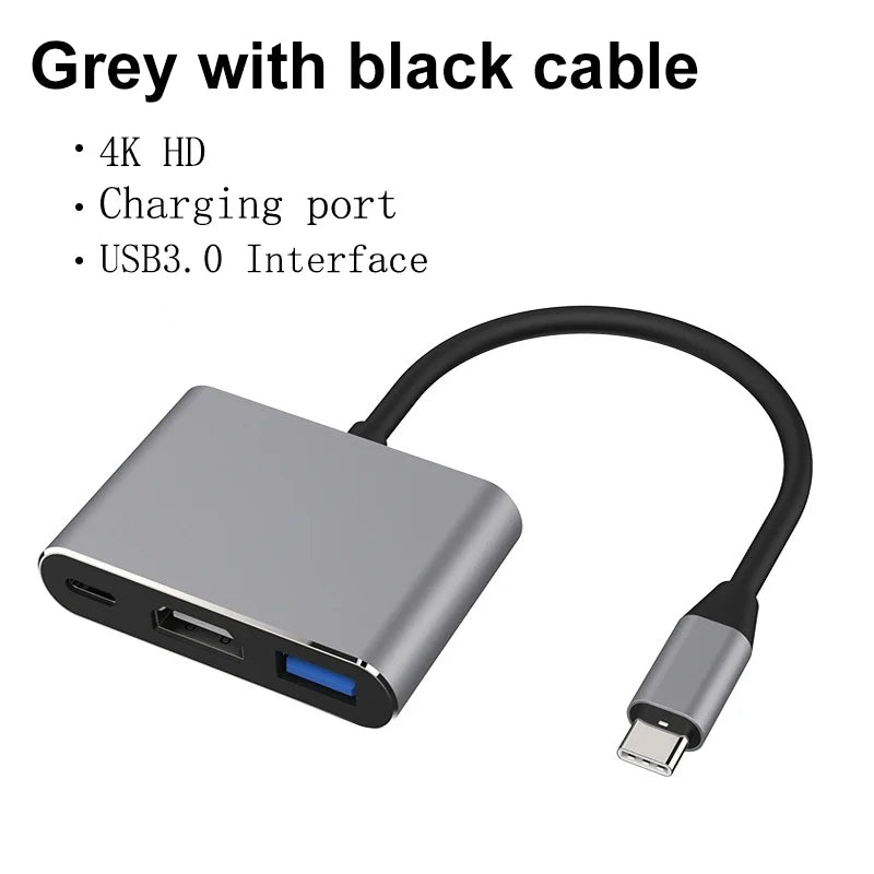 3 IN 1 USB HUB Male To Femal HDMI-compatible Adapter for PC Laptop Macbook USB 3.1 Type-C To USB 3.0 Charge Adapter Converter