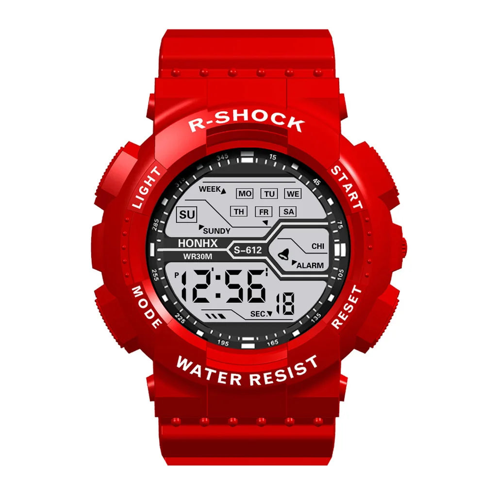 YIKAZE Men's Digital Electronic Watch Sports Glow 55mm Large Dial Student Outdoor Adventure Trend Multifunctional Watches Clock