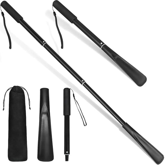 Long Adjustable Retractable Shoehorn Shoe Horn long shoe lifter shoe horn foldable Aluminum Alloy shoes spoon For Seniors kids - Belvar