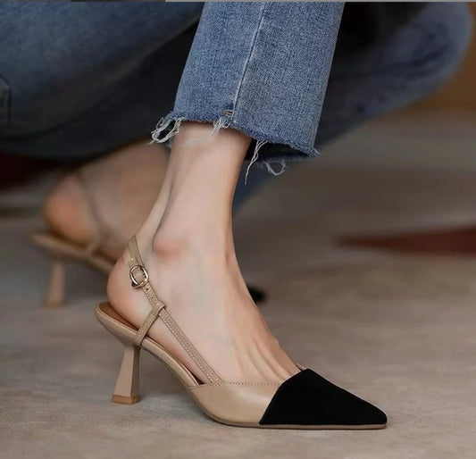 High Heels Summer 2025 New Arrival Fashion Buckle Pointed Heel Sandals Women Comfort Simplicity Stilettos Sandalias De Mujer - Belvar