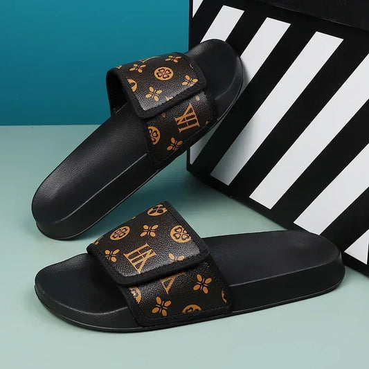 Slides Shoes for Men 2024 Slippers House Man Comfortable Men's Sandal Living Room Slippers Walk Around Home Flip Flop Slipper - Belvar