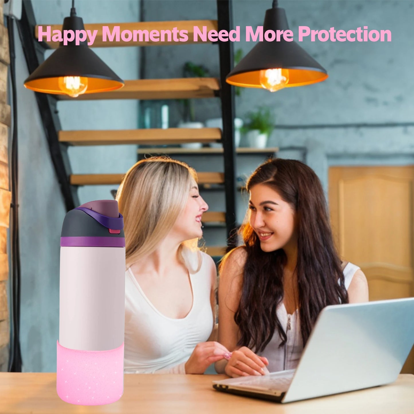 Silicone Water Bottle Boot For Owala 24oz 32oz Anti-Slip Protective Sleeve Bottom Bumper Protector Twist And Flip