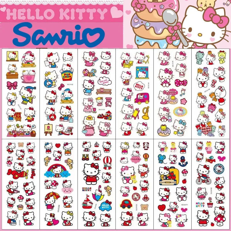 12PCS Kawaii Hello Kitty Bubble Stickers 3D Decoration Decals Cute Children Reward Puffy Sticker Stationery Supplies Kids Toy