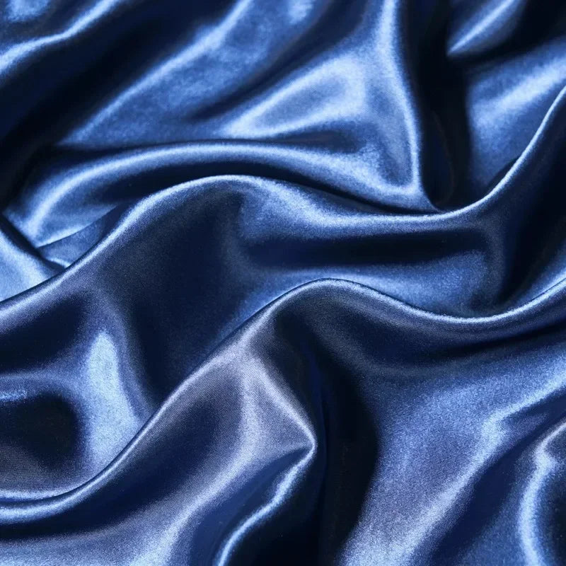 Solid Color Satin Surface Fitted Sheet 1PC Queen Size Bed Sheets 100/120/150/180/200cm Sheet with Elastic Band (No Pillowcase)