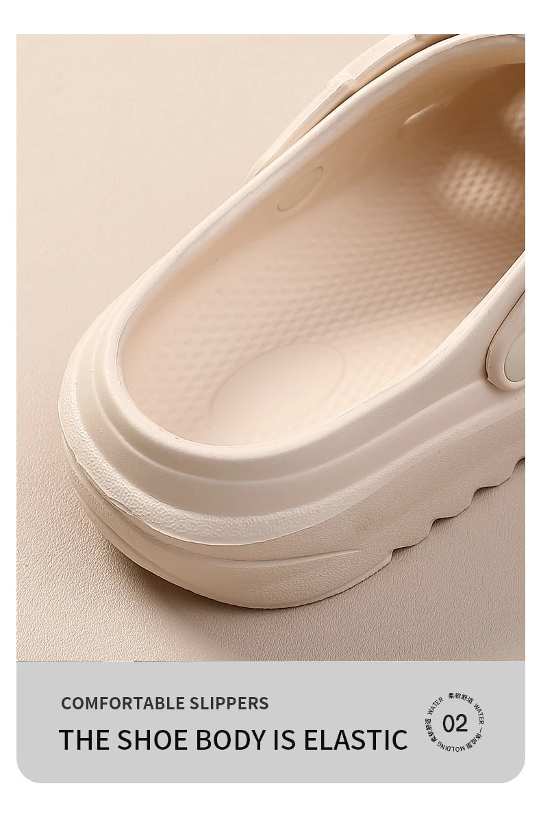 Thick soled perforated shoes for women, sandals for wearing, height increasing slippers, hiking beach sandals