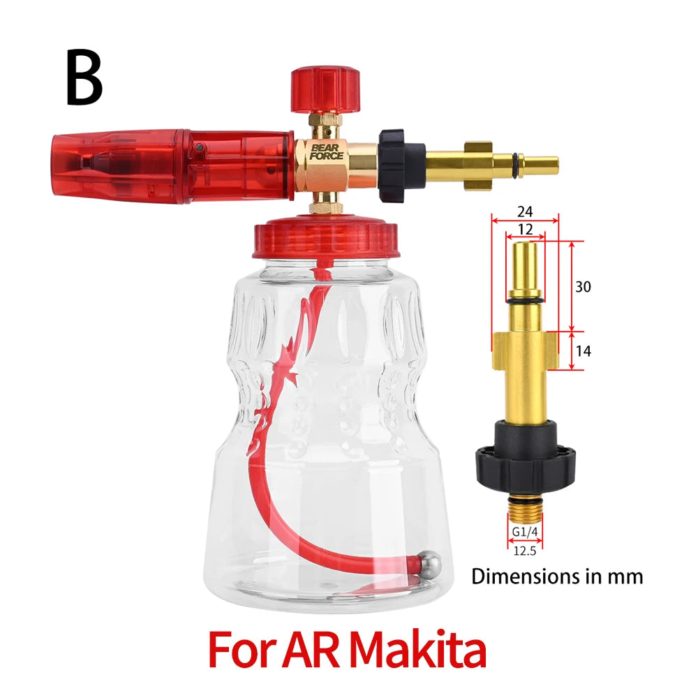 Pressure Washer Brass Snow Foam Lance Foam Nozzle Car Wash Foam Maker for Karcher Elitech Bort AR Bosch Michelin Pressure Washer