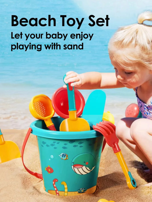 18PCS Summer Beach Set Toys For Kids Digging Sand Plastic Bucket Watering Bottle Shovels Children Beach Water Game Toys Tools