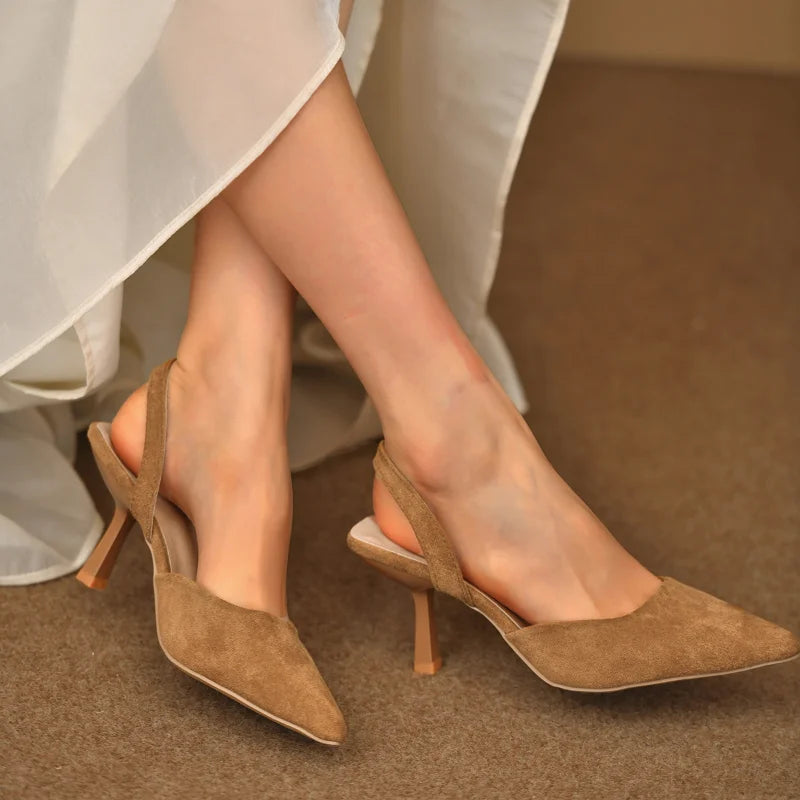 Shoes for Women Fashion One Kick Women's Pumps Autumn Pointed Toe Suede Solid Sexy Dress Stilettos or Thin Heels Shallow Shoes