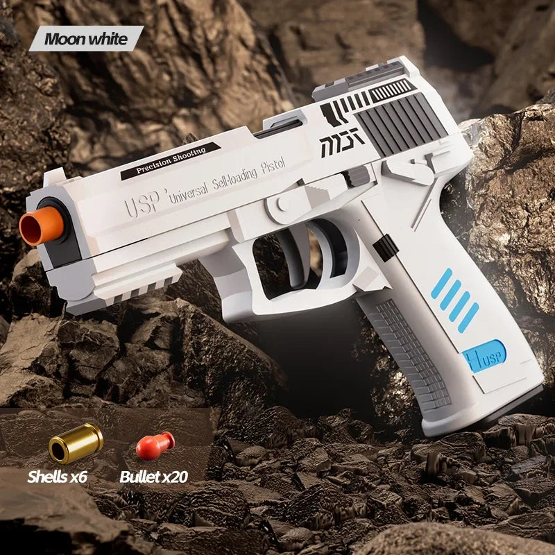 Soft Bullet Toy Gun USP Throwing Shell Airsoft Blaster Outdoor Sports CS Game Weapon Pistol Shooter Weapon for Children Gift