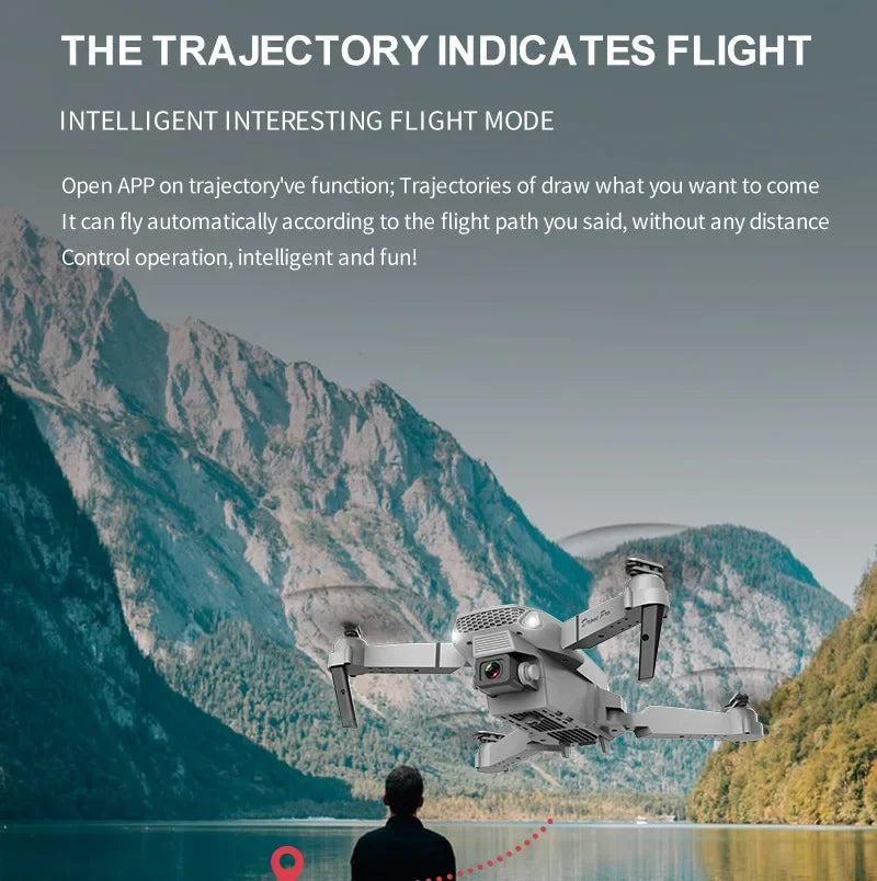 2024 E88 Pro WIFI FPV Drone, Wide Angle 4K/1080P HD Camera, Height Hold, Foldable RC Quadcopter Helicopter Toy Gift