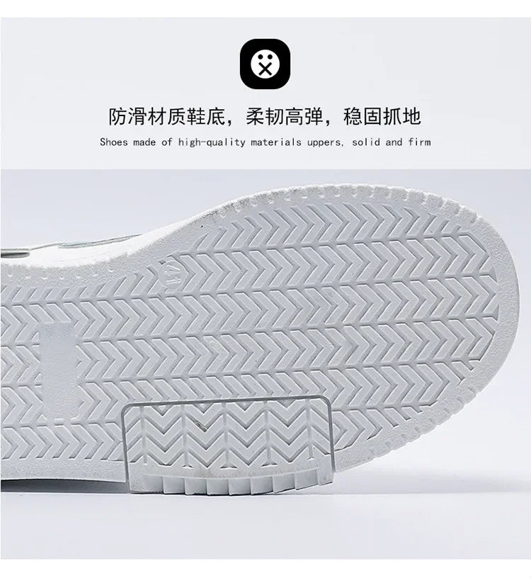 Men's shoes 2024 summer new breathable white shoes men's trendy and versatile thick soled sports board shoes trendy shoes - Belvar