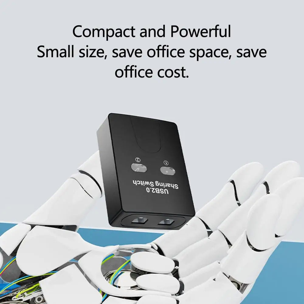 2 Port USB Switch Manual USB HUB Two Computers Share U Disk Printer Devices Two In One Out USB 2.0 Sharer With Cable