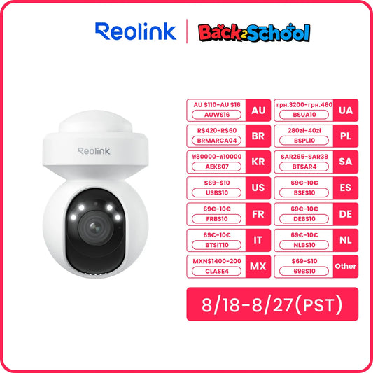 Reolink E1 Series Outdoor 8MP WiFi Camera 4K PTZ PoE Security Cam Smart AI Human Detection Auto Tracking Surveillance Camera
