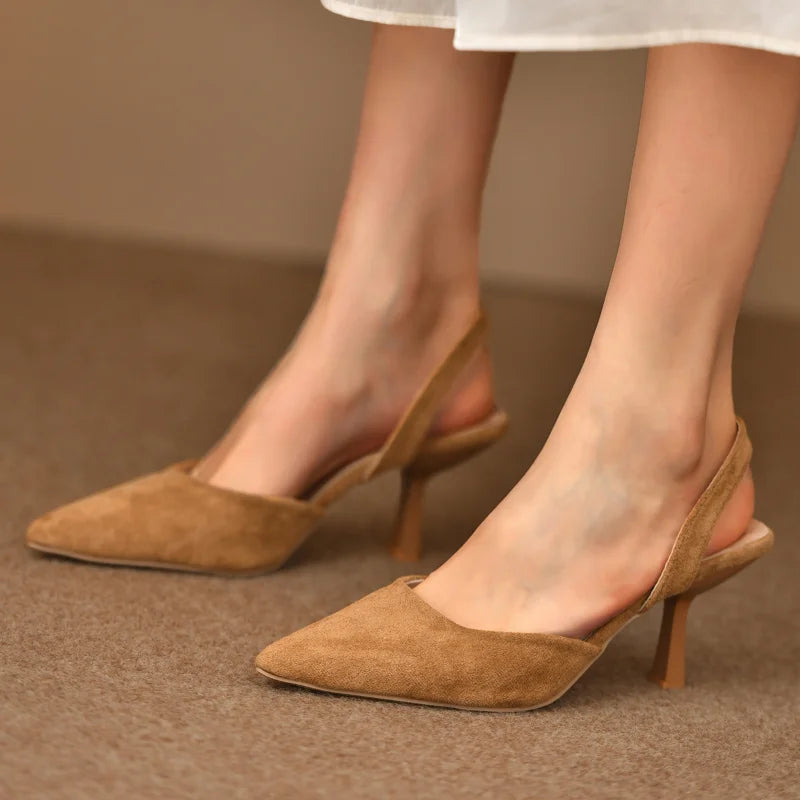 Shoes for Women Fashion One Kick Women's Pumps Autumn Pointed Toe Suede Solid Sexy Dress Stilettos or Thin Heels Shallow Shoes