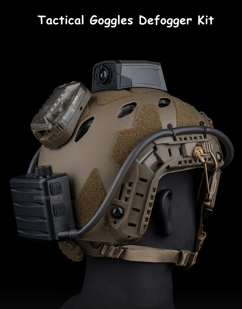 Tactical Goggles Defogger Defogging Fan Anti-fog Kit for Airsoft Shooting Motocross Adjustable Head Strap Protection Glasses