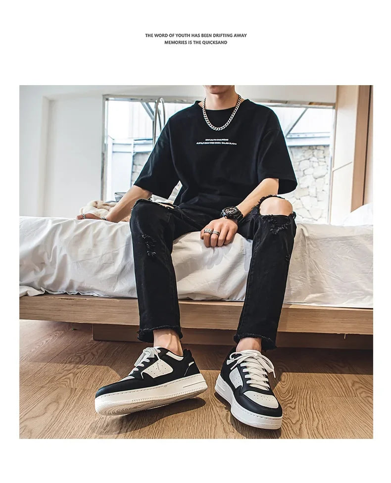 Men's Shoes Comfortable Classic Sports White Fashion Trend Simple and Versatile Casual Outdoor Breathable Walking Flat Shoes - Belvar