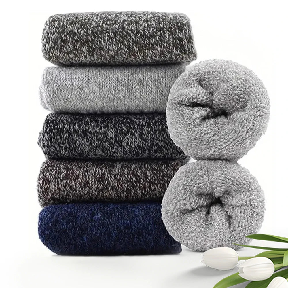 3/5 Pairs Of Thick Woolen Socks For Men, Autumn And Winter Stockings, Towels To Keep Winter Warm, Crew Socks, Christmas Gift