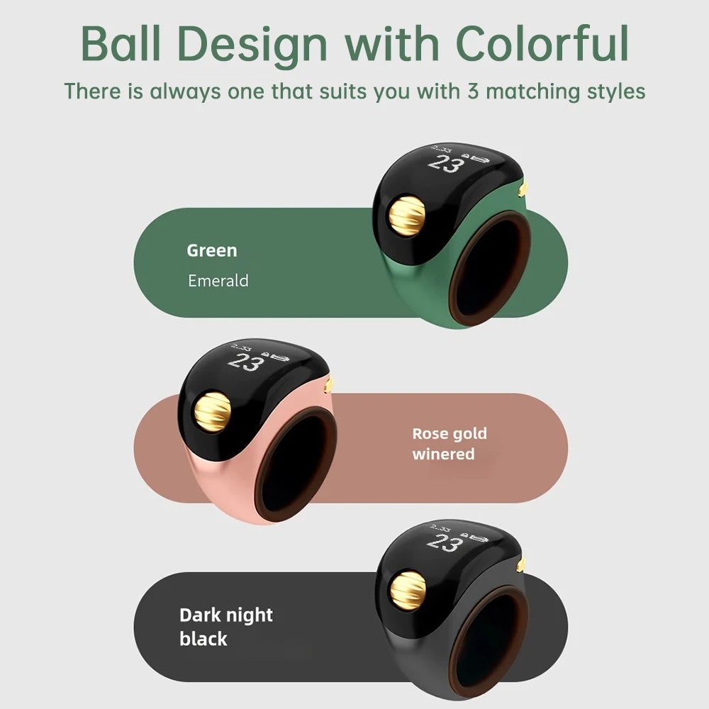 18/20/22mm Hand Press Electronic Digital Counting Counter Ethnic Style Portable Points Rechargeable Ring Ring Idea Tally Counter