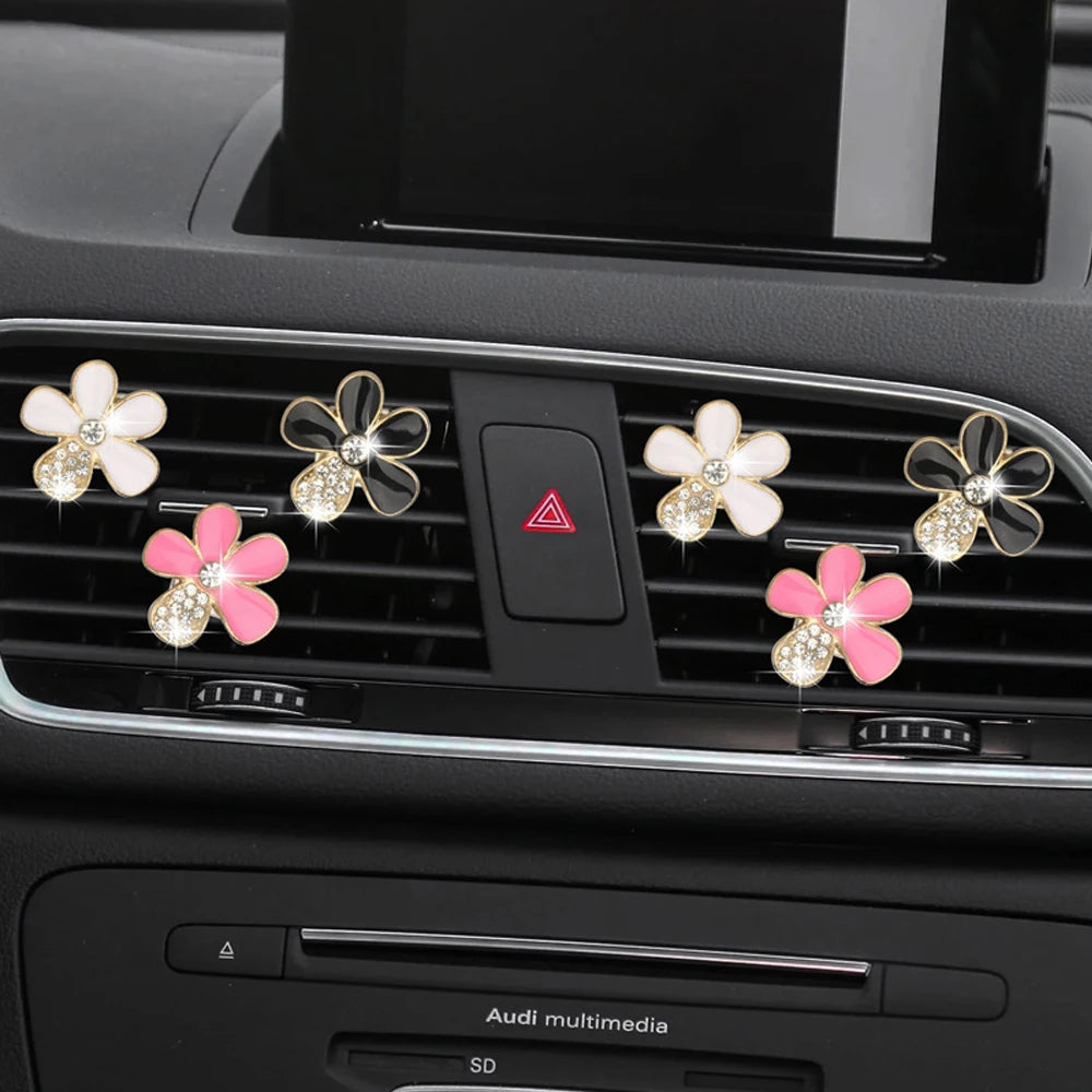 3 pcs Car Decorations Flower Car Air Freshener Vent Clip Car Decor Car Accessories Interior Car Decorations for Women Girls