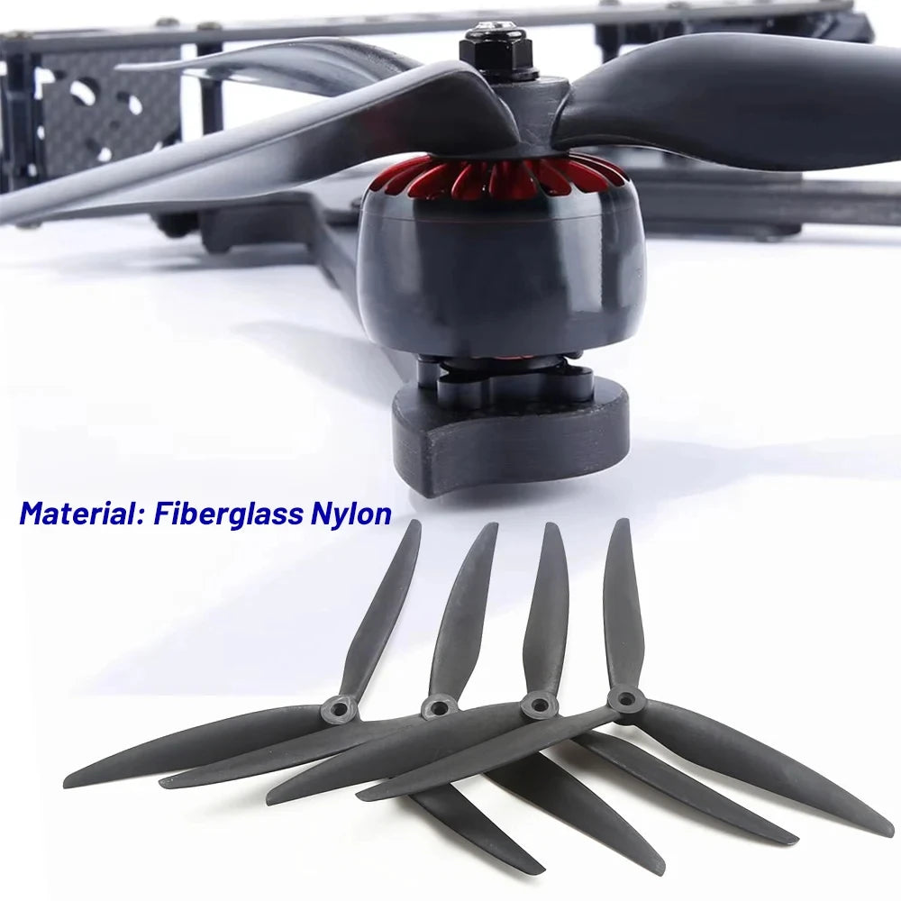 2pcs  10X5X3 9X5X3 10X4.5X3 1050 1045 9050 10inch 9inch 3 blades Black Carbon Reinforced Nylon Propeller for Rc FPV Drone