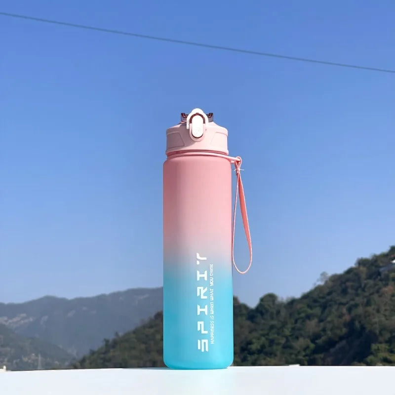 1PCS 800ML Large Capacity Sports Water Bottle Motivational Leak Proof Portable Reusable Plastic Cups Outdoor Travel Gym Jugs