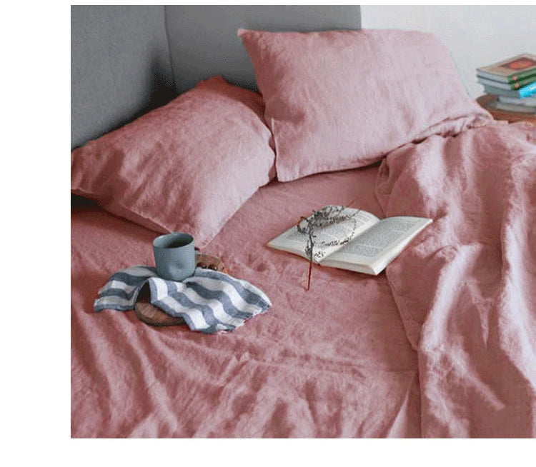 Washed Linen Bed Sheets, Natural Linen Bed Sheets, 1-Piece Set, Breathable and Super Soft Bedding (Excluding Pillowcases)