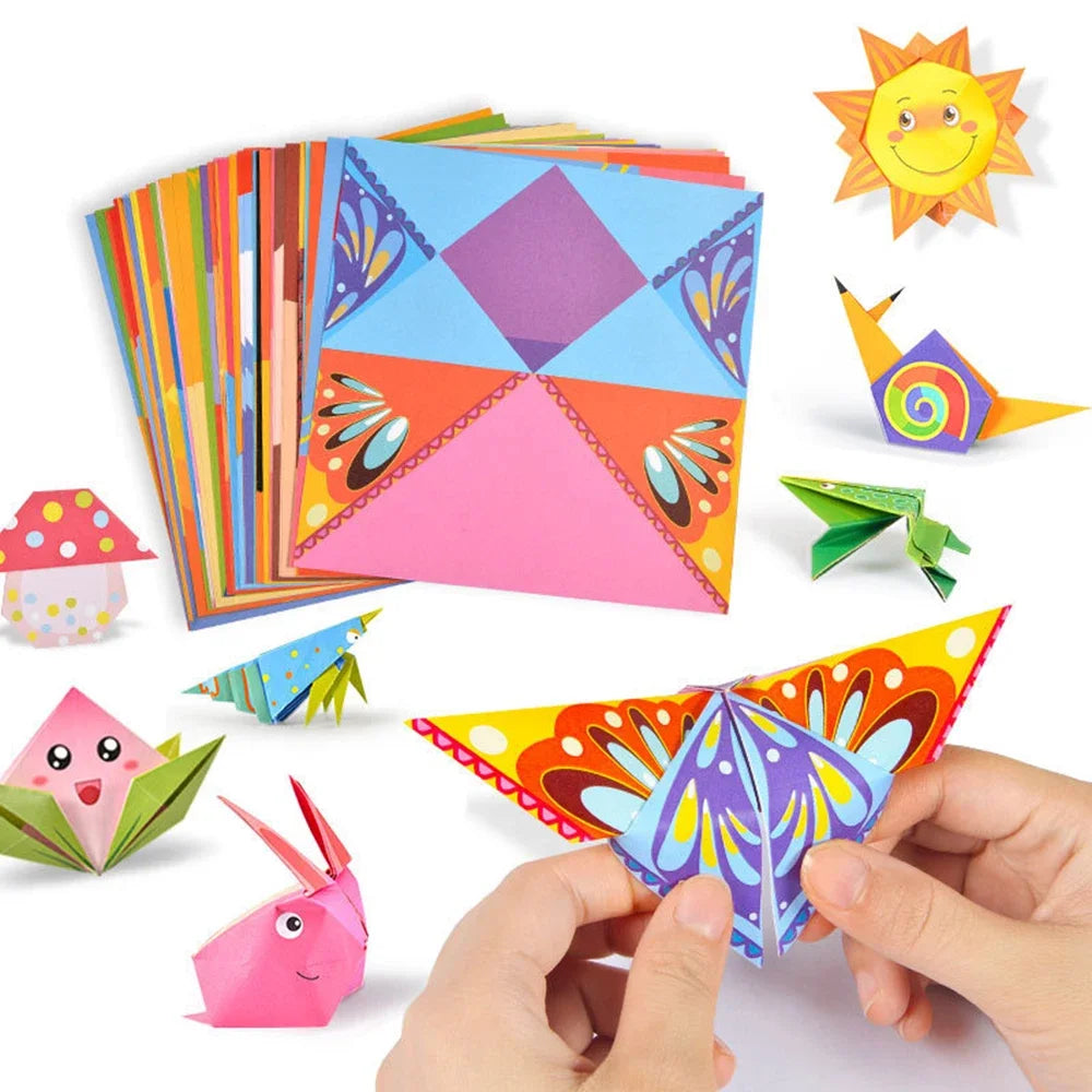 108 Pages Montessori Toys Cartoon Animal Origami Paper DIY Kids Craft Toy Handcraft Parper Art Educational Toy for Children Gift