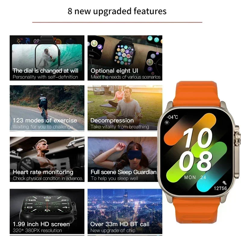 2025 Newest IWO Ultra 9 Gen 2 Smart Watch Men 49mm 2.2 inch HD Screen GPS NFC Waterproof Smartwatch Sports Fitness Watch PK HW8
