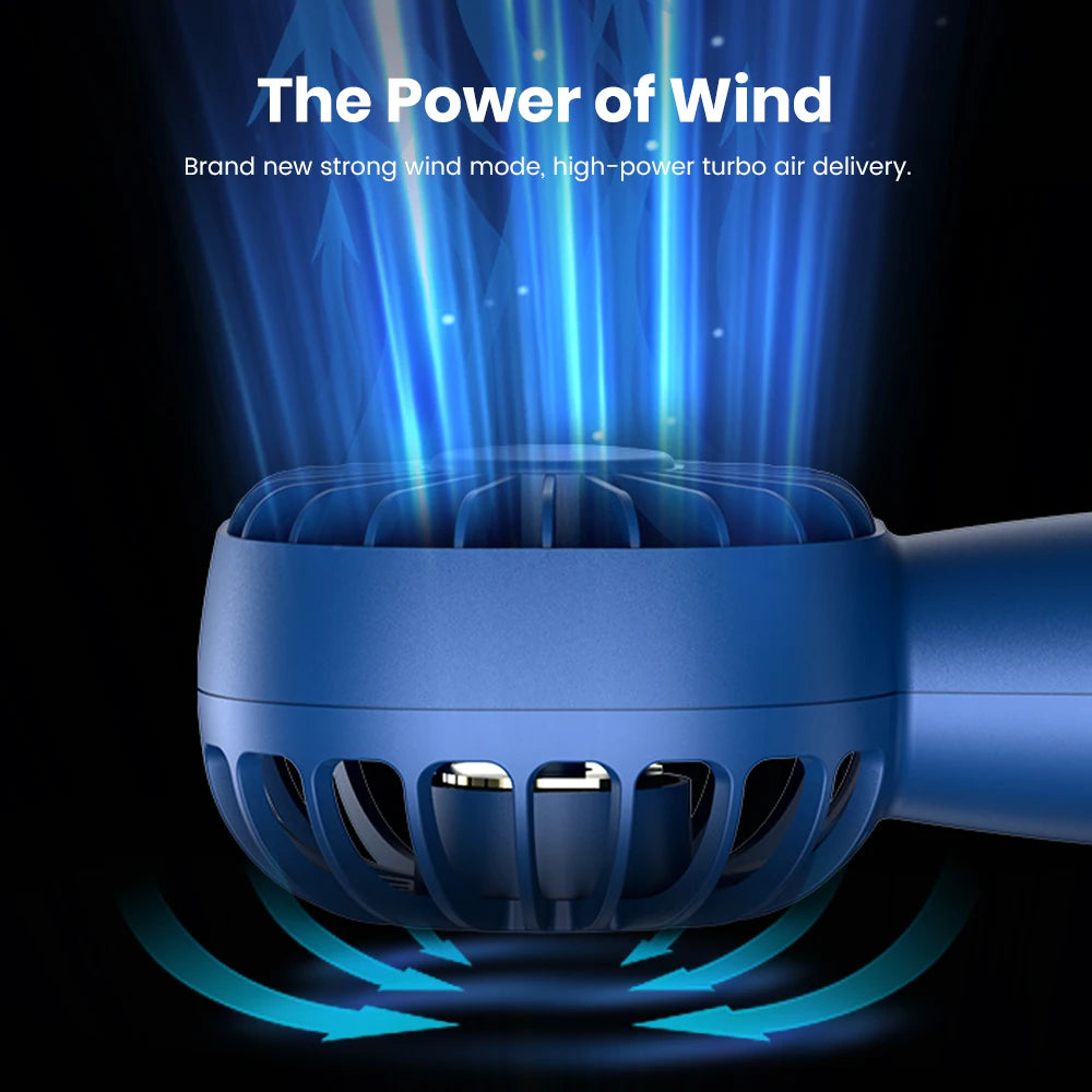 TOPK 1800mah Mini Portable fan,USB Electric Fan 3 Speeds rechargeable portable fan Eyelash hand fans for room Camping Supplies