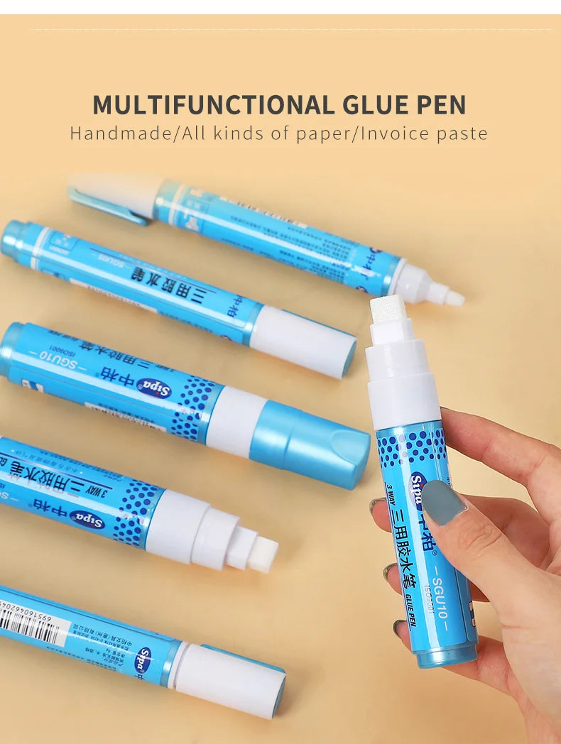 1pcs Creative Large Capacity Solid Glue Pen Cute Three-Purpose Fast Dry Glue Pen DIY Super Strong Glue Stick Stationery Supplies