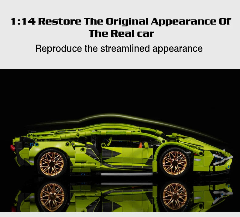 Technical Building Blocks Racing Car Static Model Or Remote Control Electric RC Car Version Optional Construction Toys For Boys