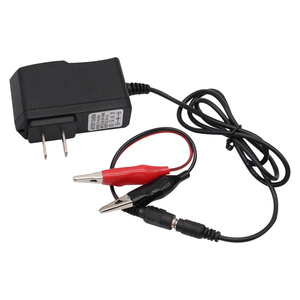 12V 1000mA Lead Acid Dry Battery Charger for Car Motorcycle 12 Volt 1A Electric Toy Tool Motor Power Charging Adapter with Clip