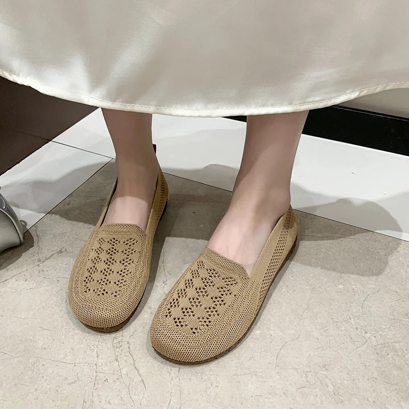 shoes woman 2025  shoes woman 2025  women's sneakers free shippiing shoes  Summer breathable knitted casual shoes