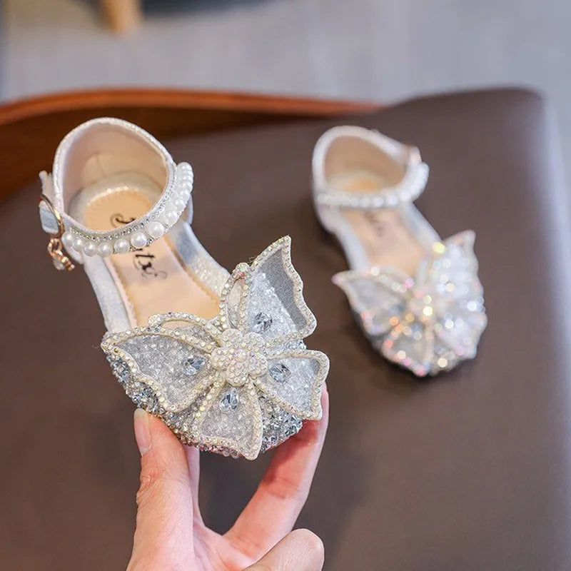 Toddler Girls Dress Shoes for Girls Princess Shoes Low Heels Toddler Soft Sole Glitter Shoes for Wedding Party