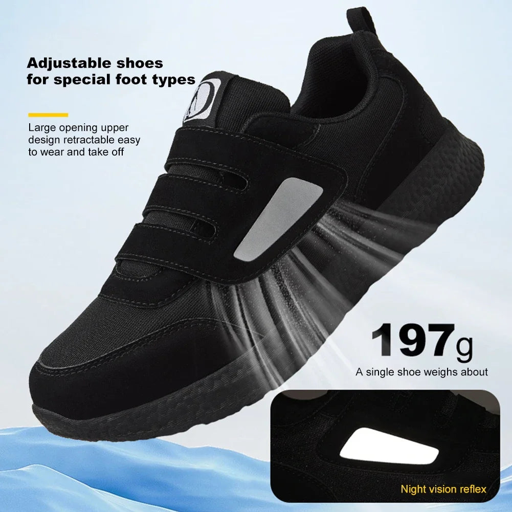 2025 Diabetic Shoes Slip-On Orthopedic Shoes Non-Slip Lightweight Edema Sneakers Hook and Loop Sneakers for Plantar Fasciitis