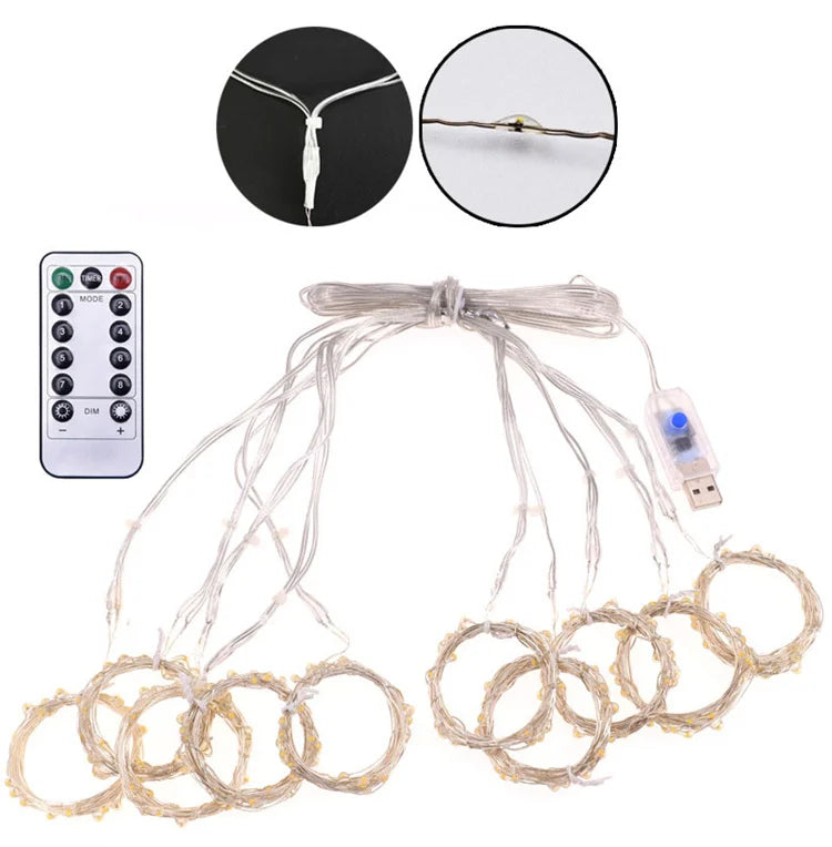 3M 300 LED Curtain String Light Garland Party Backdrop Adult Kids Birthday Wedding Decoration Bachelorette Anniversary Supplies