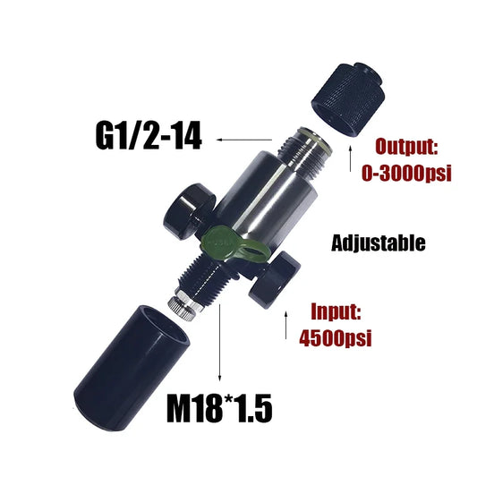 Soft Painting Air HPA Adjustable Explosion Proof Regulator, Constant Pressure Valve, HP Ball, New, 0-3000psi Output, G1/2