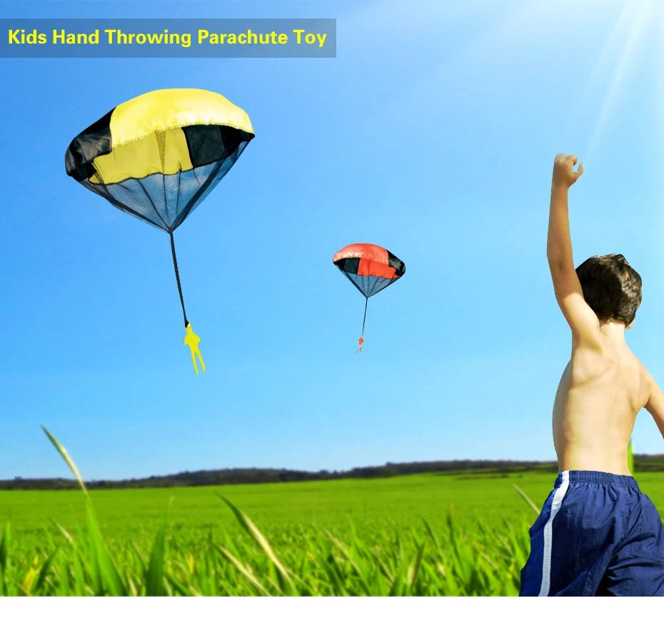 1/6 Sets Hand Throwing Parachute Kids Outdoor Funny Toys Game Play Toys for Children Fly Parachute Sport with Mini Soldier Game