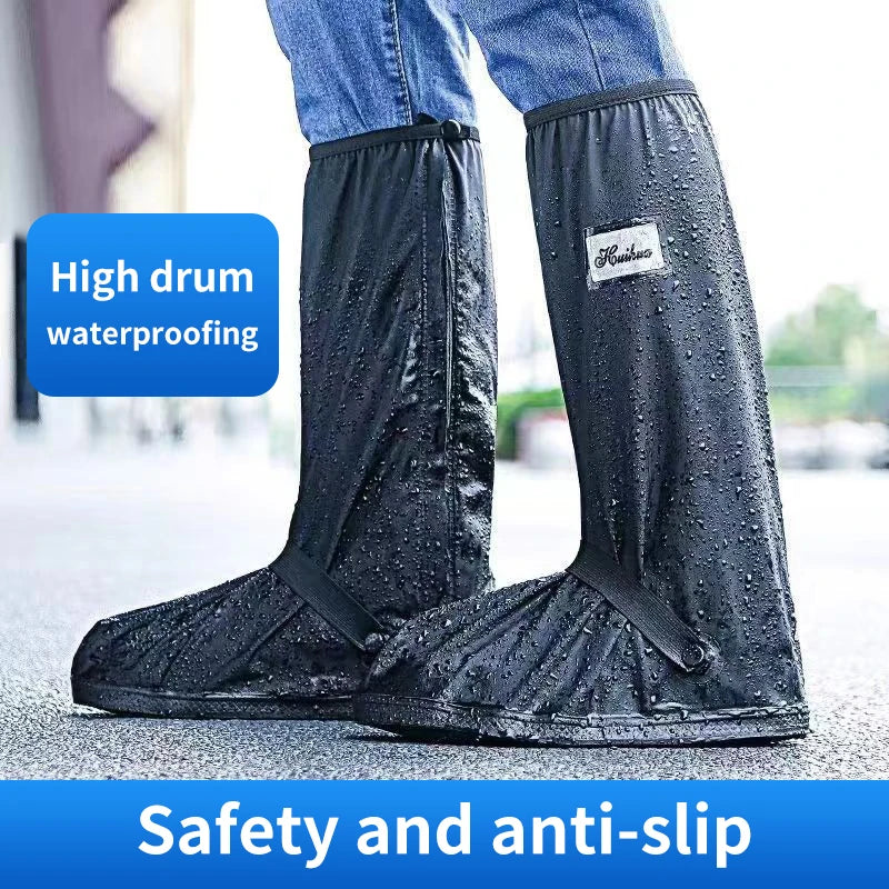 Thicken High Tube Outdoor Camping Waterproof Shoes Reusable Motorcycle Cycling Bike Rain Boot Shoes Covers Rainproof Shoes Cover