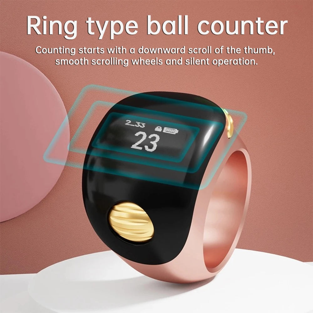 18/20/22mm Hand Press Electronic Digital Counting Counter Ethnic Style Portable Points Rechargeable Ring Ring Idea Tally Counter