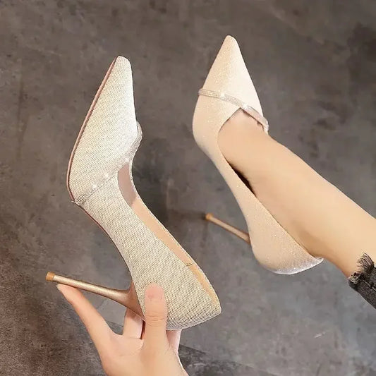 Ladies Shoes 2024 Fashion Basic Women's High Heels Sexy Party Pumps Women Crystal Slip-on Spike Thin Heels Female Shoes Zapatos - Belvar