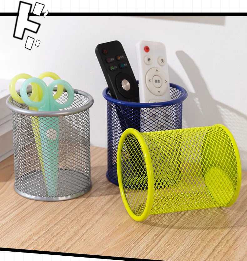 1Pcs New Pencil Holder Office Desk Metal Mesh Square Pen Pot Cup Case Container Organiser Durable Pencil Case