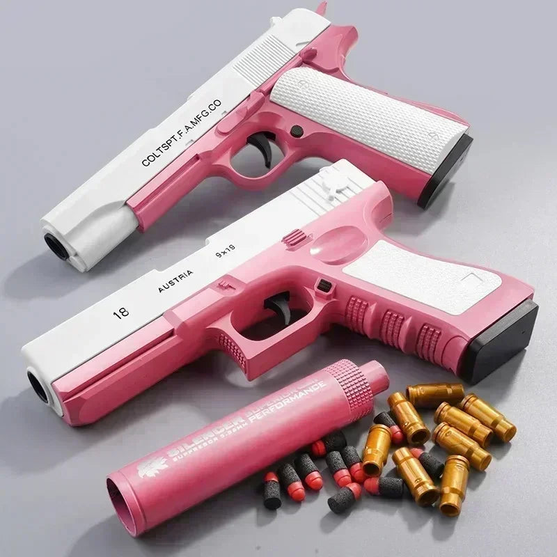 2025Newest Shell Ejecting  Airsoft Pistol Soft Bullet Toy Gun Weapon Children Armas Shoot Outdoor Game Boys gift