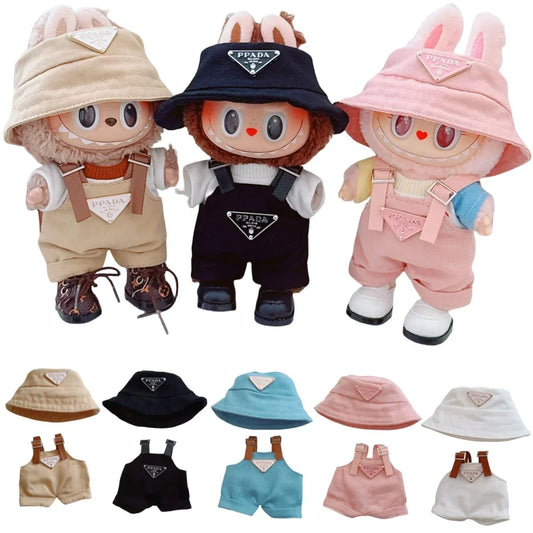 For 17cm Labubus Mini Doll Clothes Outfit Hat Clothes Shoes Labubu II Doll Accessories Cultivate Sitting Party Game Toys - Belvar