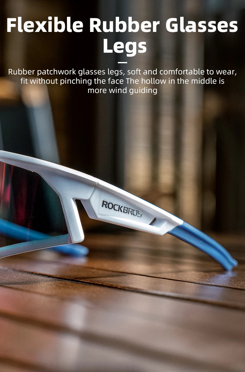 ROCKBROS Cycling Glasses Sun Protection Photochromic Bike Sunglasses Eyewear Sport Polarized Lens Glaases Bicycle Glasses